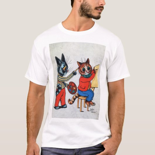 Twee schilderkat, Louis Wain T-shirt (Voorkant)