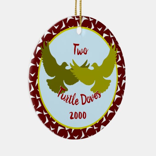 Twee schildpadden - Aangepast jaar Keramisch Ornament (Rechts)