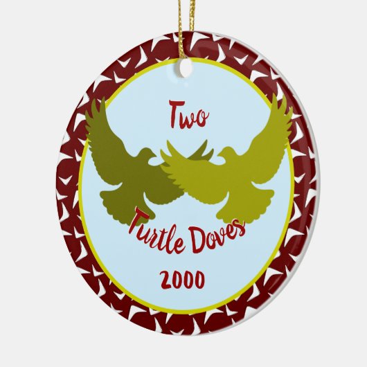 Twee schildpadden - Aangepast jaar Keramisch Ornament (Links)