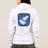 Twee schildpadden en Snowflakes vlooien Zip Hoodie (Achterkant)