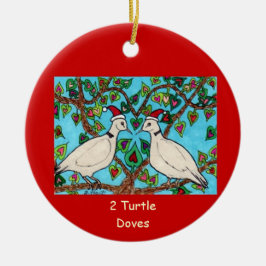 Twee schildpadden keramisch ornament