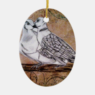 Twee schildpadden keramisch ornament