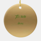 Twee schildpadden met gouden kerstversiering keramisch ornament (Achterkant)