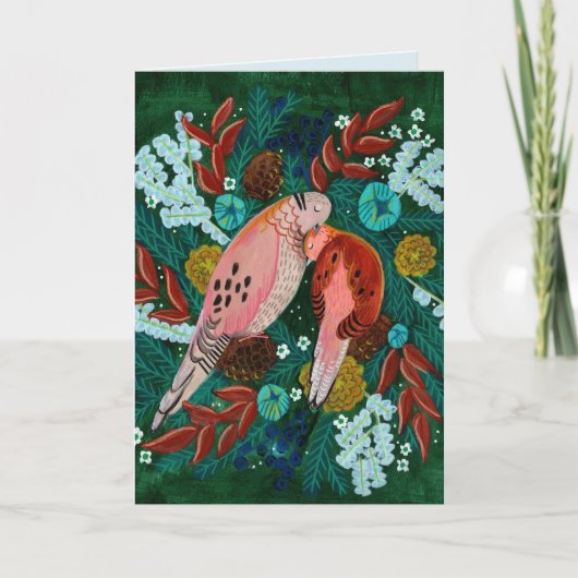 Twee schildpadden met kerstmis feestdagen kaart (Voorkant)