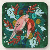 Twee schildpadden met kerstvakantie bier onderzetter (Voorkant)