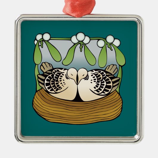 Twee schildpadden metalen ornament (Voorkant)