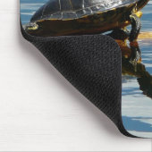 Twee schildpadden op de schuifstang muismat (Hoek)