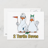 twee schildpadden op de tweede 2e kerstdag feestdagenkaart (Voorkant / Achterkant)