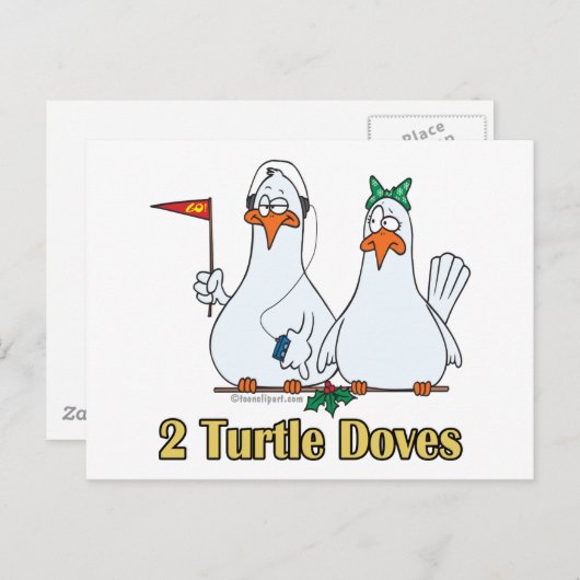 twee schildpadden op de tweede 2e kerstdag feestdagenkaart (Voorkant / Achterkant)