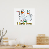 twee schildpadden op de tweede 2e kerstdag poster (Keuken)