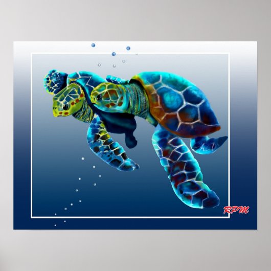 Twee schildpadden poster (Voorkant)