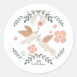 Twee schildpadden van 12 dagen met kerstklap ronde sticker