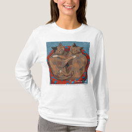 Twee Schildpadkatten Vrouwen shirt met lange mouwe