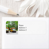 Twee schoolbussen etiket (Insitu)