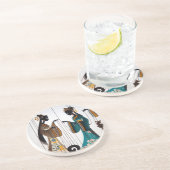 Twee schoonheden zandsteen onderzetter (Zijkant)