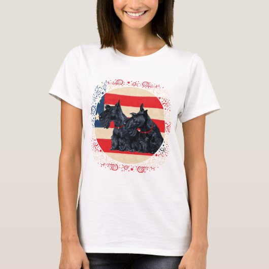 Twee Schotse Patriottische Terriers T-shirt (Voorkant)