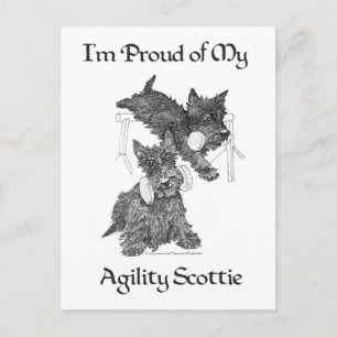 Twee Schotse Terriërs Agility Briefkaart