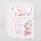 Twee Scoops Ice Cream Coquette Twins Verjaardag Kaart (Voorkant)