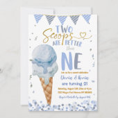 Twee Scoops Ice Cream Twin Boys Zomerverjaardag Kaart (Voorkant)