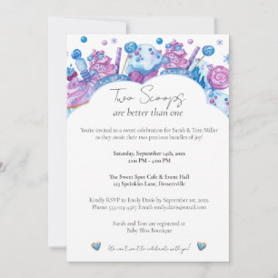 Twee Scoops Sweet Twin Baby shower Uitnodiging