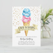 Twee Scoops Twin Boy and Girl Baby shower Kaart (Staand voorkant)