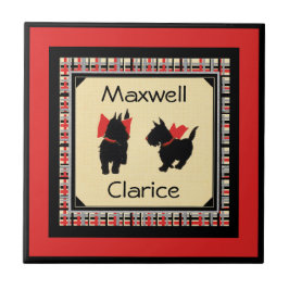 Twee Scottie Dog Sm. Keramisch keramisch tegel (4, Tegeltje