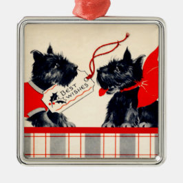 Twee Scottie Dogs, Black Scottish Terrier Ornament