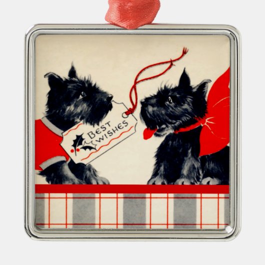 Twee Scottie Dogs, Black Scottish Terrier Ornament (Voorkant)