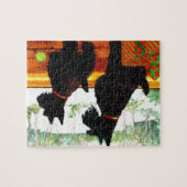 Twee Scottie Dogs die wachten op de kerstman Legpuzzel (Horizontaal)