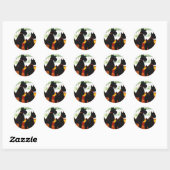 Twee Scottie honden met Kerstmis Ronde Sticker (Vel)