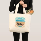 Twee Scotties op het strand Grote Tote Bag (Voorkant (product))