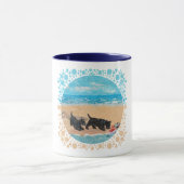 Twee Scotties op het strand Mok (Midden)
