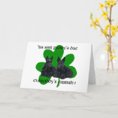 Twee Scotties op St. Paddy's Day Kaart (Gele Bloem)