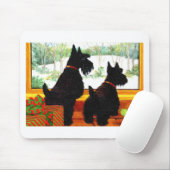 Twee Scotty Dogs met Kerstmis Muismat (Met muis)