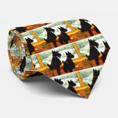 Twee Scotty Dogs met Kerstmis Stropdas (Opgerold)