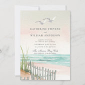 Twee Seagulls Ocean Beach Hence Art Elegante bruil Kaart (Voorkant)