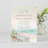 Twee Seagulls Ocean Beach Hence Art Elegante bruil Kaart (Staand voorkant)