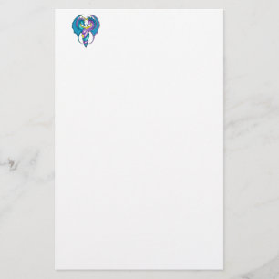 Twee Seahorse Dragons in Blue en Paars Briefpapier