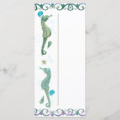 Twee Seapaarden Waterverf Beach Wedding Menu Kaart (Achterkant)