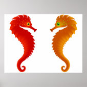 Twee Seapaarden Zee Life Poster (Voorkant)