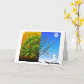 Twee seizoenen, één boom kaart (Gele Bloem)