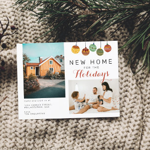 Twee serie kerstfoto's Nieuwe thuisbeweging Aankondigingskaart