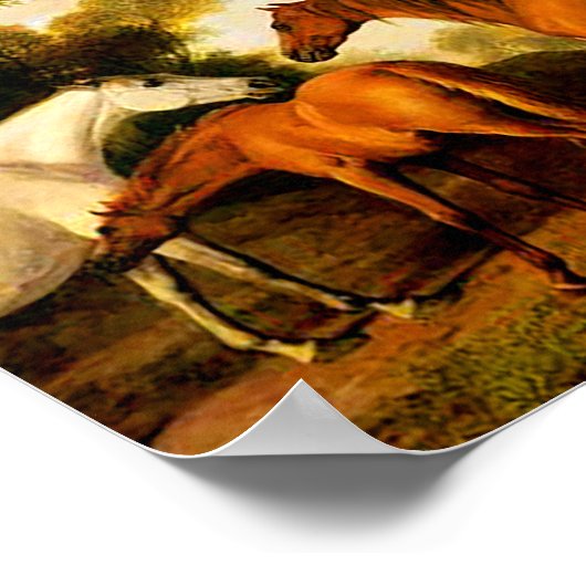 Twee Shafto Mares en een Foal van George Stubbs Poster (Hoek)