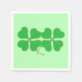 Twee shamrocks getrimd in Gold Paper Napkins Servetten (Voorkant)