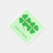 Twee Shamrocks Gold Dot Trim namen servetten (Hoek)