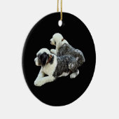 Twee Sheepdogs Keramisch Ornament (Rechts)