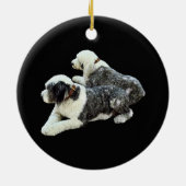 Twee Sheepdogs Keramisch Ornament (Achterkant)