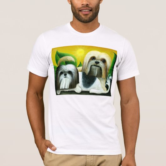 Twee Shih Tzu Dogs T-shirt (Voorkant)