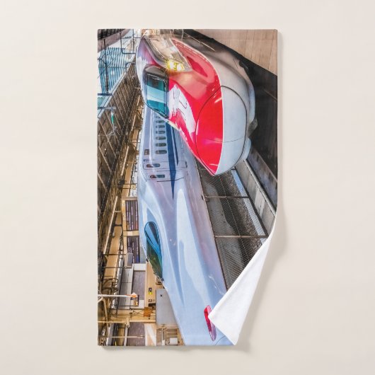 Twee Shinkansen op het Tokyo-station Bad Handdoek (Handdoek)