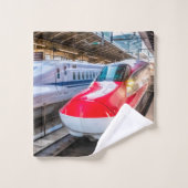 Twee Shinkansen op het Tokyo-station Bad Handdoek (Wasdoekje)